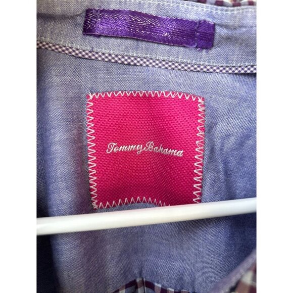 Tommy Bahama Men's Purple Check Plaid Casual Button Down Shirt Size 3X‎ - Picture 4 of 5